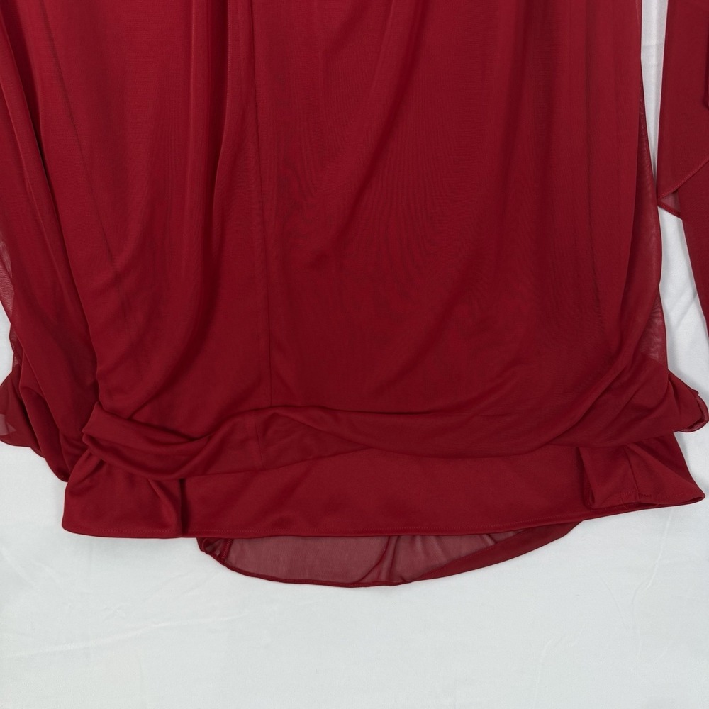 Alex Evenings Size-8 Red Chiffon‎ One Shoulder Empire Waist Evening Gown - Picture 11 of 13